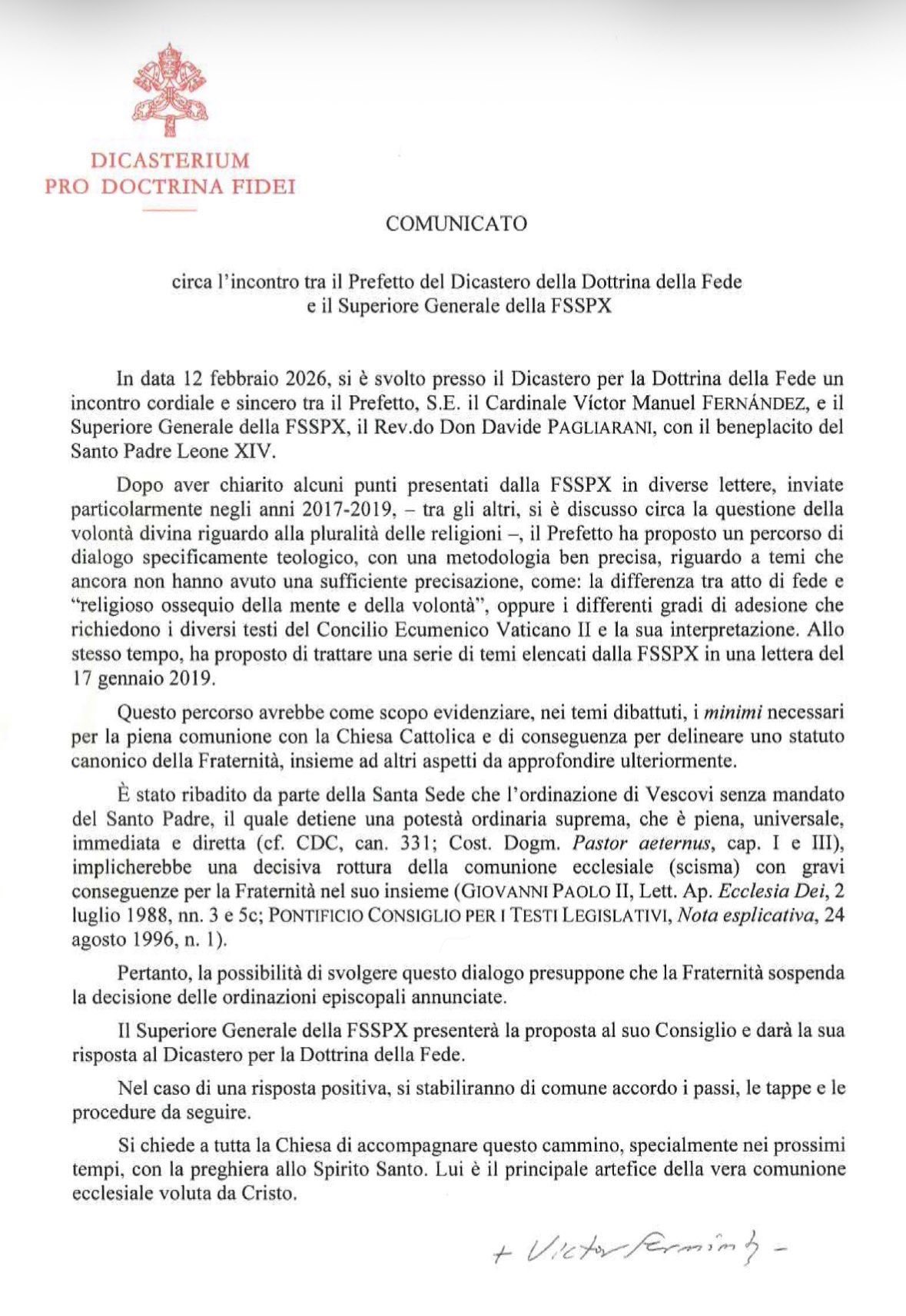 Toward “Minimal Requirements”? The DDF–SSPX Communiqué and the Ecclesiological Moment of 12 February 2026