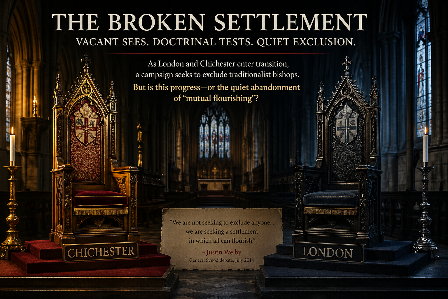 The Broken Settlement: WATCH Demands Doctrinal Test for Bishops as London and Chichester Approach Succession