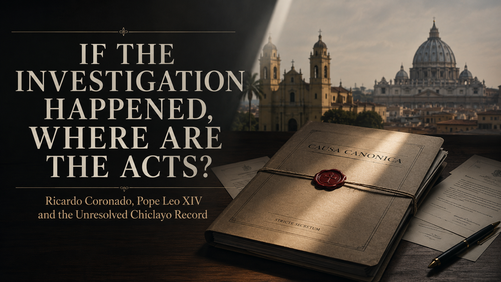 If the Investigation Happened, Where Are the Acts? Ricardo Coronado, Pope Leo XIV and the Unresolved Chiclayo Record