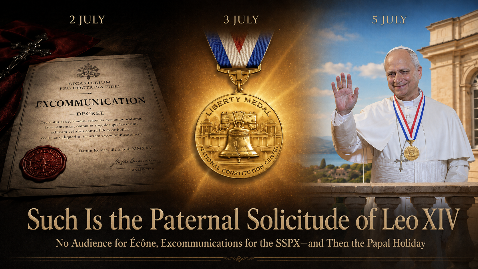 Such Is the Paternal Solicitude of Leo XIV: No Audience for Écône, Excommunications for the SSPX—and Then the Papal Holiday