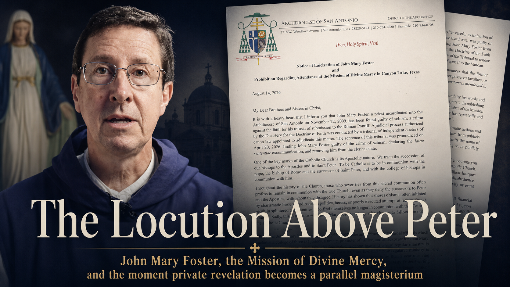 The Locution Above Peter: John Mary Foster, the Mission of Divine Mercy, and the moment private revelation becomes a parallel magisterium