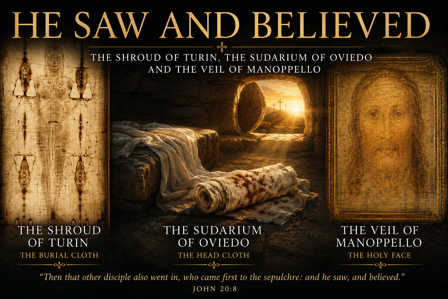 HE SAW AND BELIEVED: The Shroud of Turin, the Sudarium of Oviedo and the Veil of Manoppello