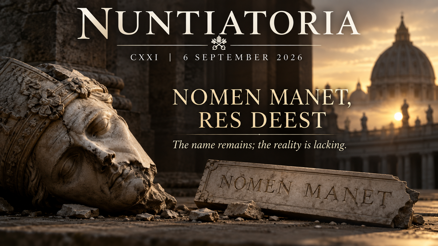 06.09.26 Nuntiatoria CXXII: NOMEN MANET, RES DEEST