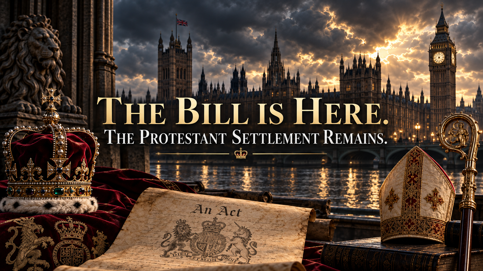 THE BILL IS HERE. THE PROTESTANT SETTLEMENT REMAINS.