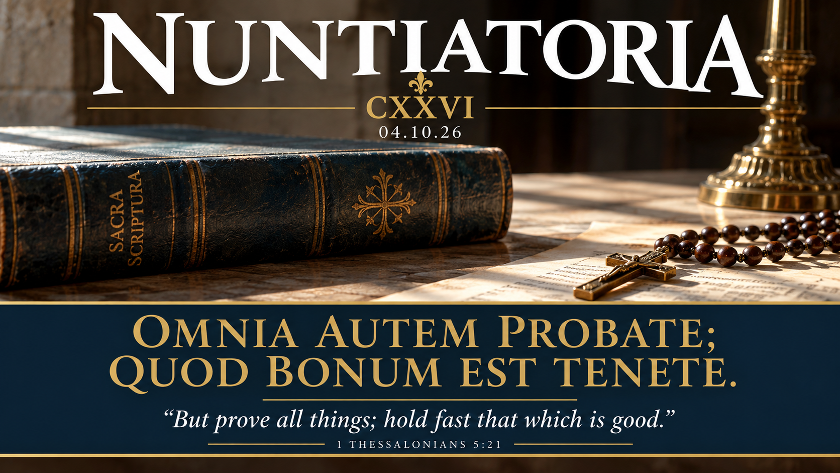 04.10.26 Nuntiatoria CXXVI: OMNIA AUTEM PROBATE: QUOD BONUM EST TENETE