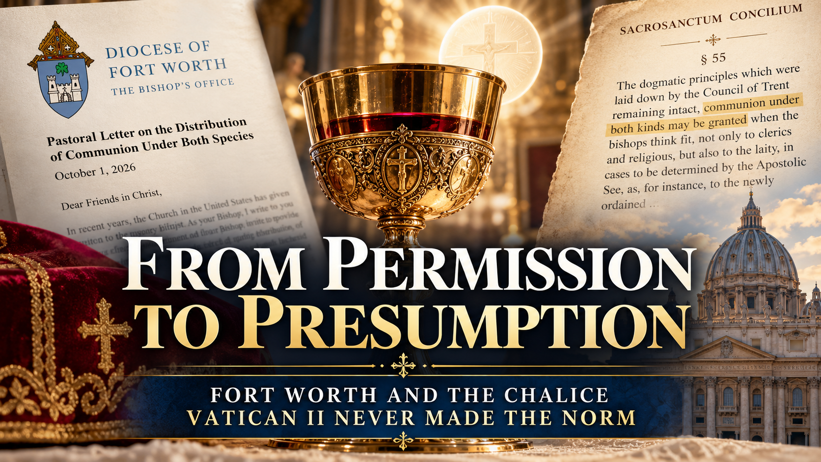 FROM PERMISSION TO PRESUMPTION: Fort Worth and the Chalice Vatican II never made the Norm